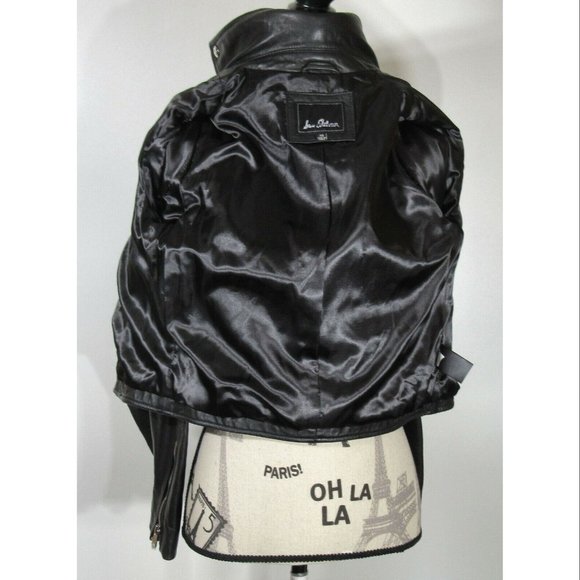 Sam Edelman Starburst Studded Crop Moto Jacket, Black Leather, Women's Size XS - Picture 6 of 8